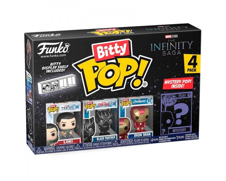 Blister 4 Figuras Bitty Pop Marvel The Infinity Saga Loki