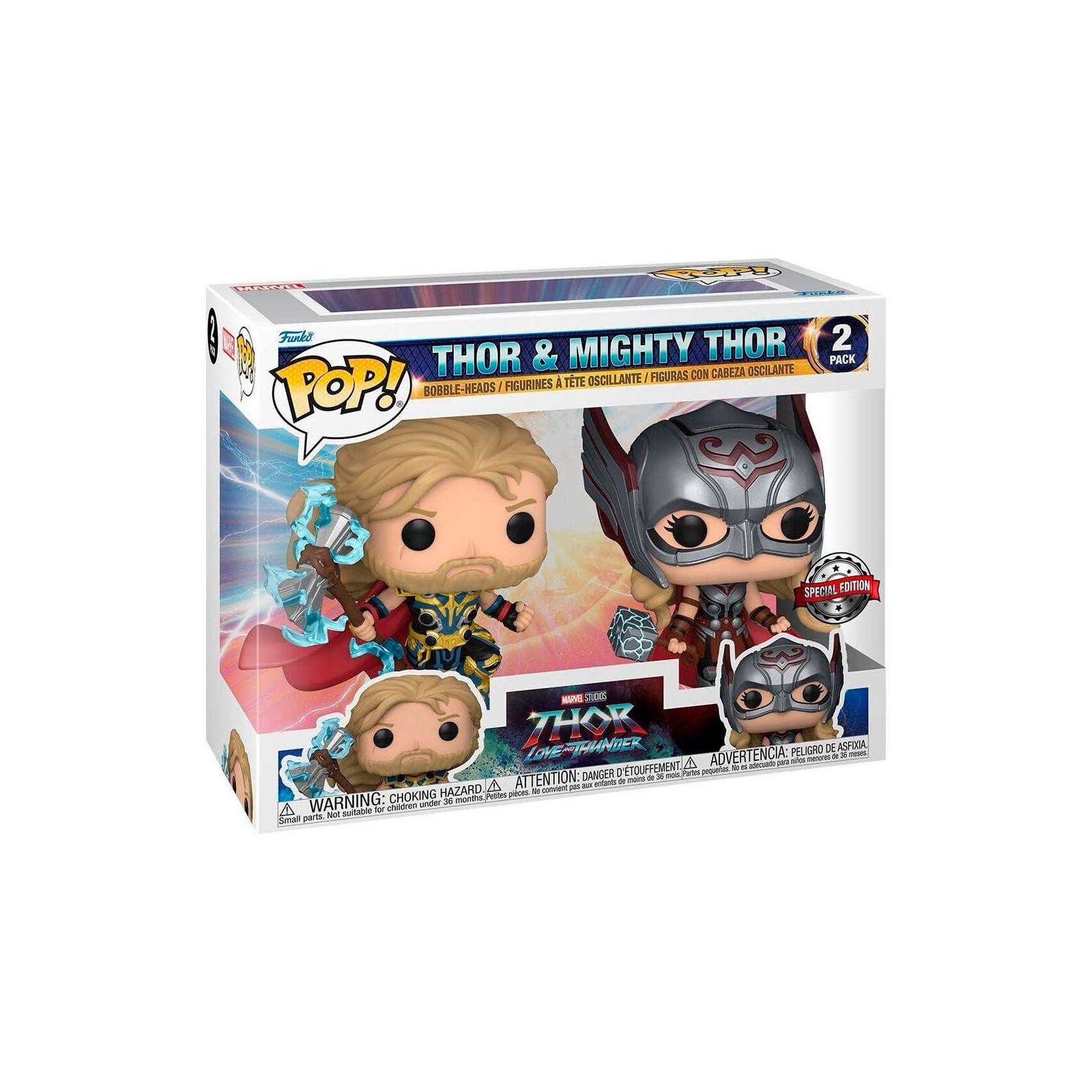 Blister 2 Figuras Pop Marvel Thor Love And Thunder Thor & Mi