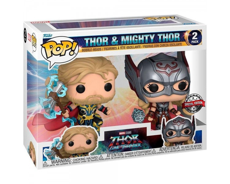 Blister 2 Figuras Pop Marvel Thor Love And Thunder Thor & Mi