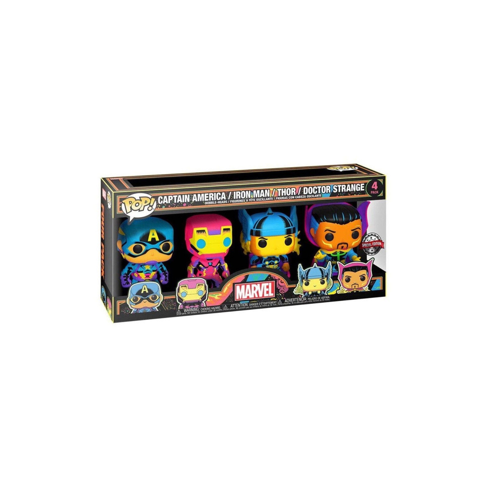 Blister 4 Figuras Pop Marvel Exclusive