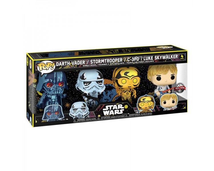 Blister 4 Figuras Pop Star Wars Exclusive