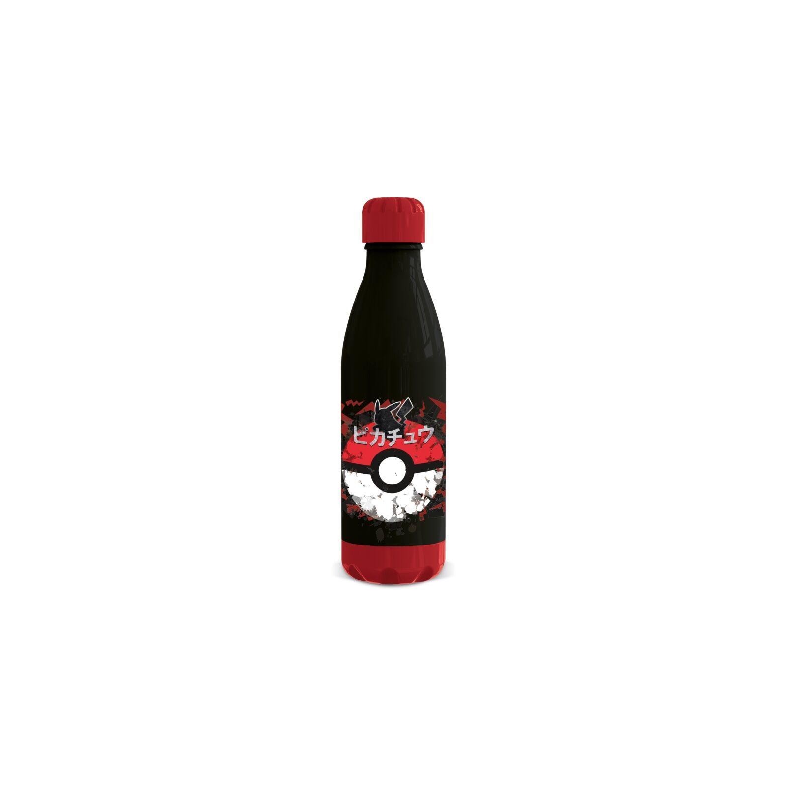 Botella De Plástico Pikachu Y Pokeball (Rojo/Negro) 660 Ml