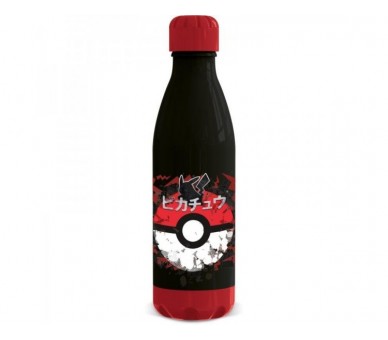Botella De Plástico Pikachu Y Pokeball (Rojo/Negro) 660 Ml