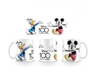 Taza Mickey & Donald Disney 100 Blanca 315 Ml