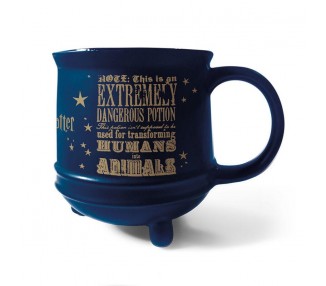 Taza 3D Caldero Pociones Extremadamente Peligrosas Azul