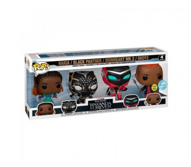 Blister 4 Figuras Pop Marvel Black Panther Wakanda Forever E