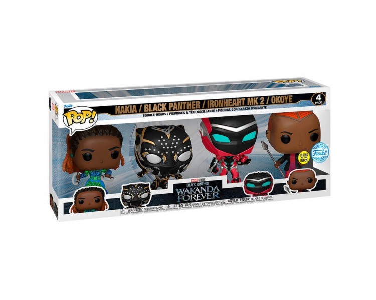 Blister 4 Figuras Pop Marvel Black Panther Wakanda Forever E