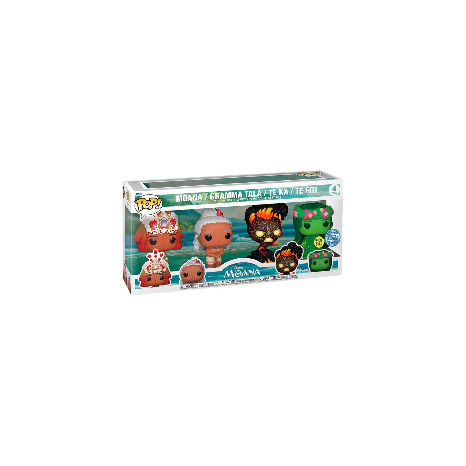 Blister 4 Figuras Pop Disney Vaiana Moana Exclusive 2 Unidad