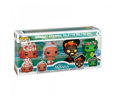 Blister 4 Figuras Pop Disney Vaiana Moana Exclusive 2 Unidad