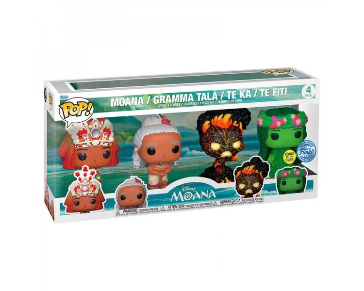 Blister 4 Figuras Pop Disney Vaiana Moana Exclusive 2 Unidad