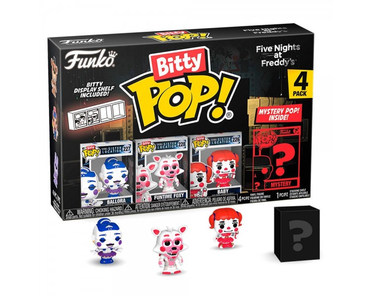 Blister 4 Figuras Bitty Pop Five Nights At Freddys Ballora