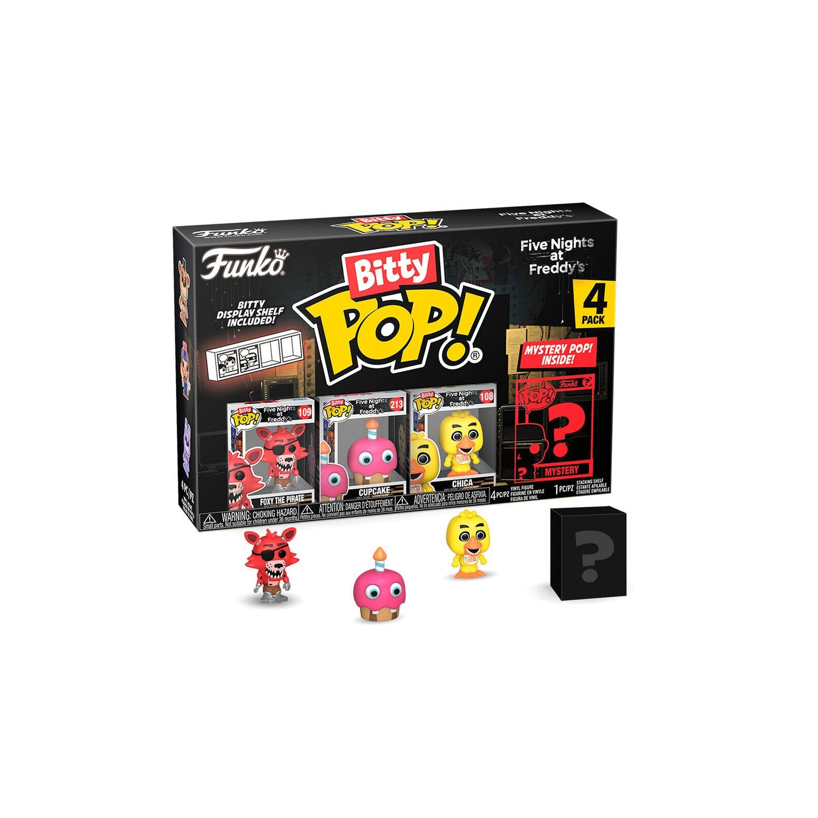 Blister 4 Figuras Bitty Pop Five Nights At Freddys Foxy