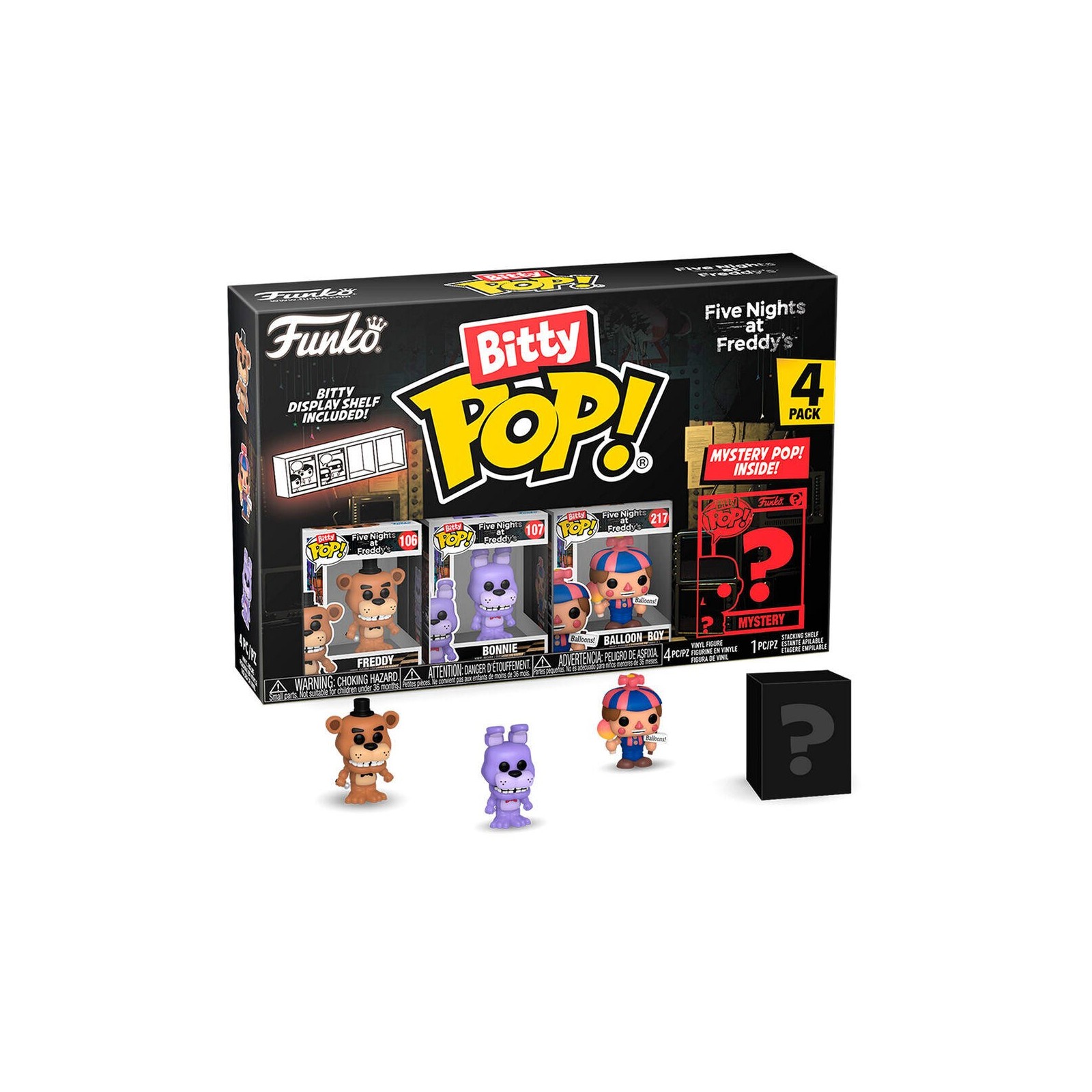 Blister 4 Figuras Bitty Pop Five Nights At Freddys Freddy