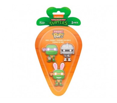 Blister 3 Figuras Carrot Pocket Pop Tortugas Ninja Donatello