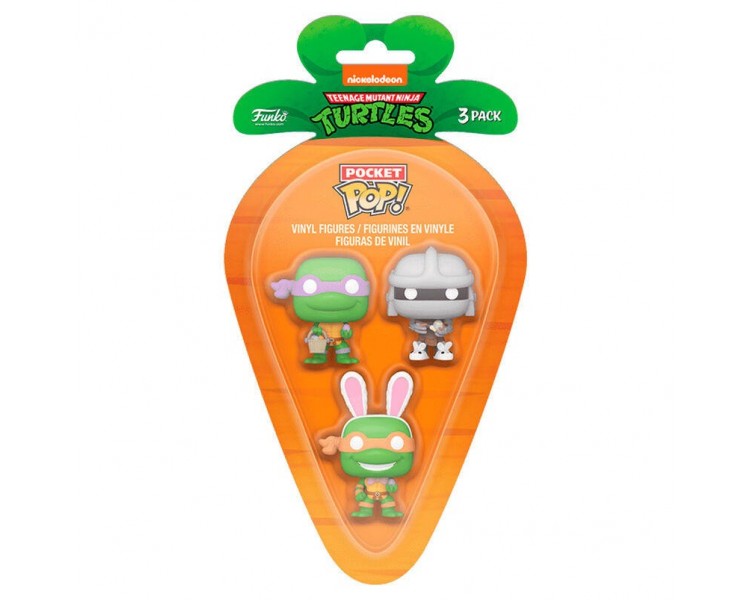 Blister 3 Figuras Carrot Pocket Pop Tortugas Ninja Donatello
