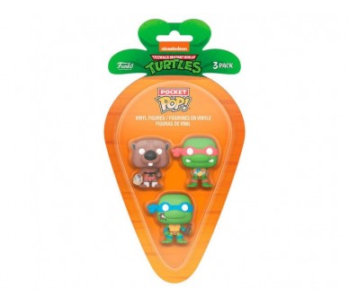 Blister 3 Figuras Carrot Pocket Pop Tortugas Ninja Splinter