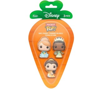 Blister 3 Figuras Carrot Pocket Pop Disney Princesas Cenicie