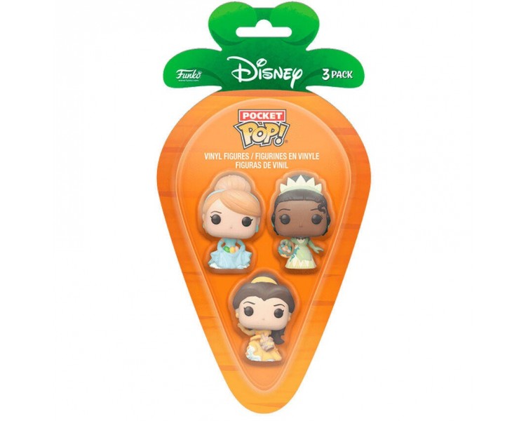 Blister 3 Figuras Carrot Pocket Pop Disney Princesas Cenicie