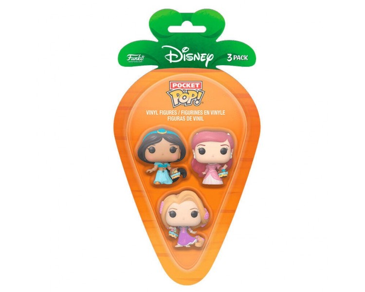 Blister 3 Figuras Carrot Pocket Pop Disney Princesas Rapunze