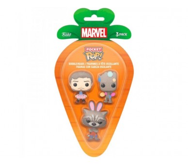 Blister 3 Figuras Carrot Pocket Pop Marvel Guardianes De La