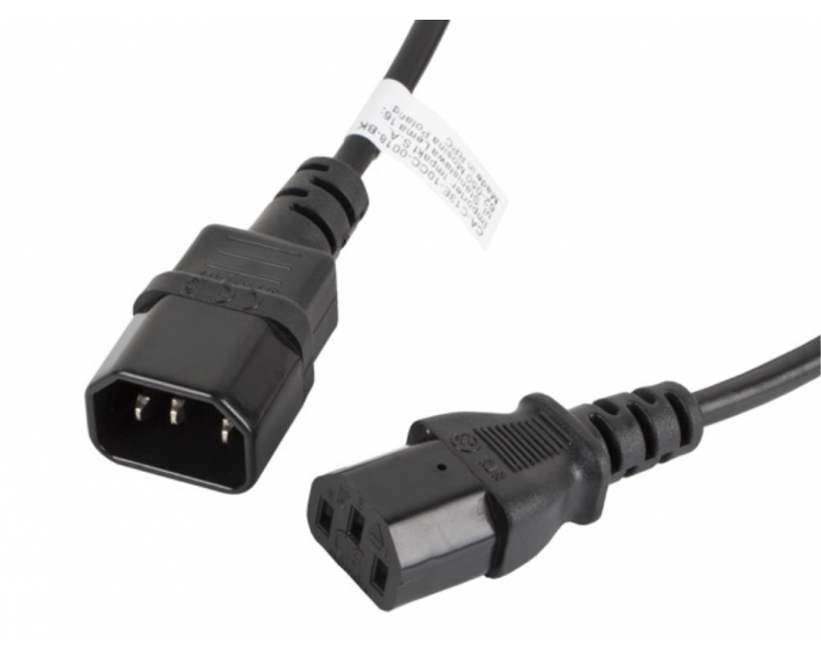 CABLE ALARGADOR LANBERG ALIMENTACION CPU IEC320 C13 H IEC320 C14 M 18M