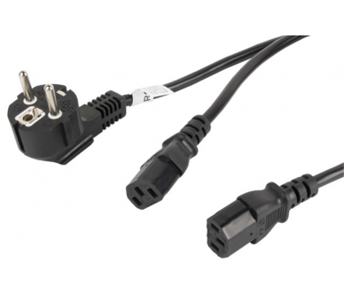 CABLE DE ALIMENTACION LANBERG SCHUKO CEE 7 7 A 2X IEC320 C13 2M