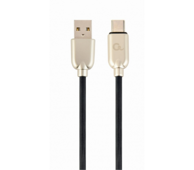 CABLE DE CARGA Y DATOS GEMBIRD USB TIPO C DE CAUCHO PREMIUM 2M NEGRO