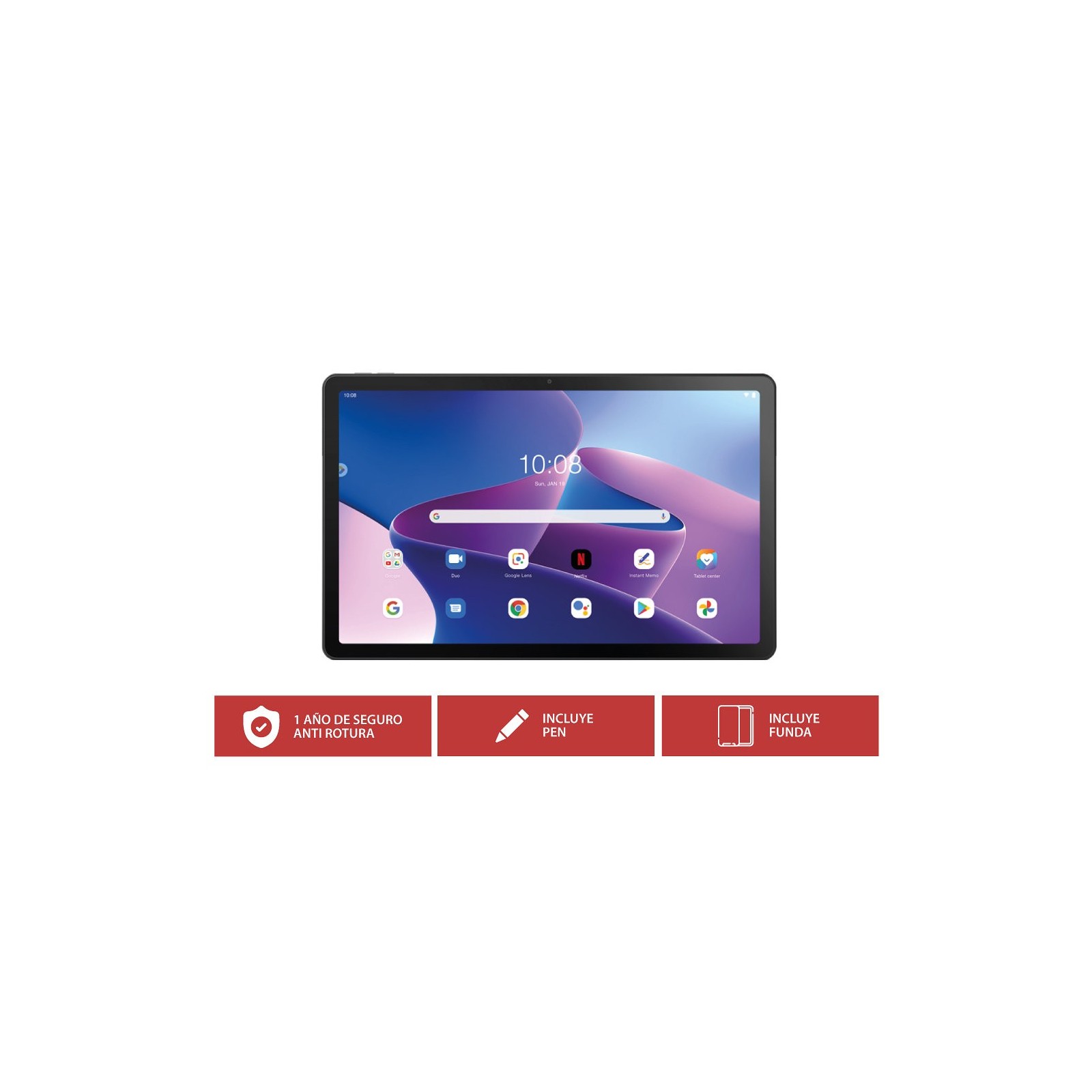 TABLET LENOVO M10 PLUS 3ND 4G 128GB 106 2K FUNDA PEN Y SEGURO