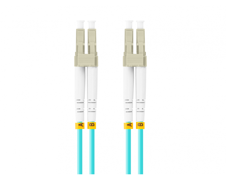 CABLE DE FIBRAOPTICA LANBERG 1M MULTI LC UPC LC UPC DUPLEX OM3 50 125 LSZH AZUL