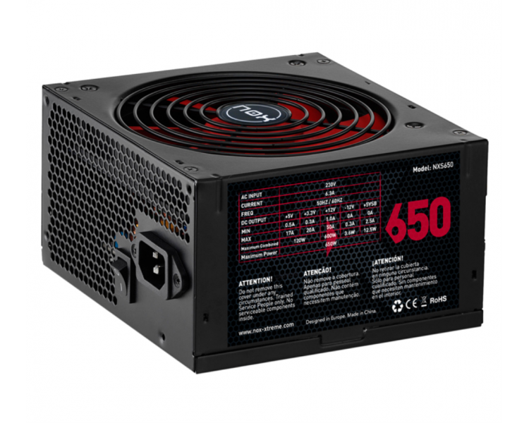 FUENTE ALIMENTACION NOX NX650 650W ATX NEGRO