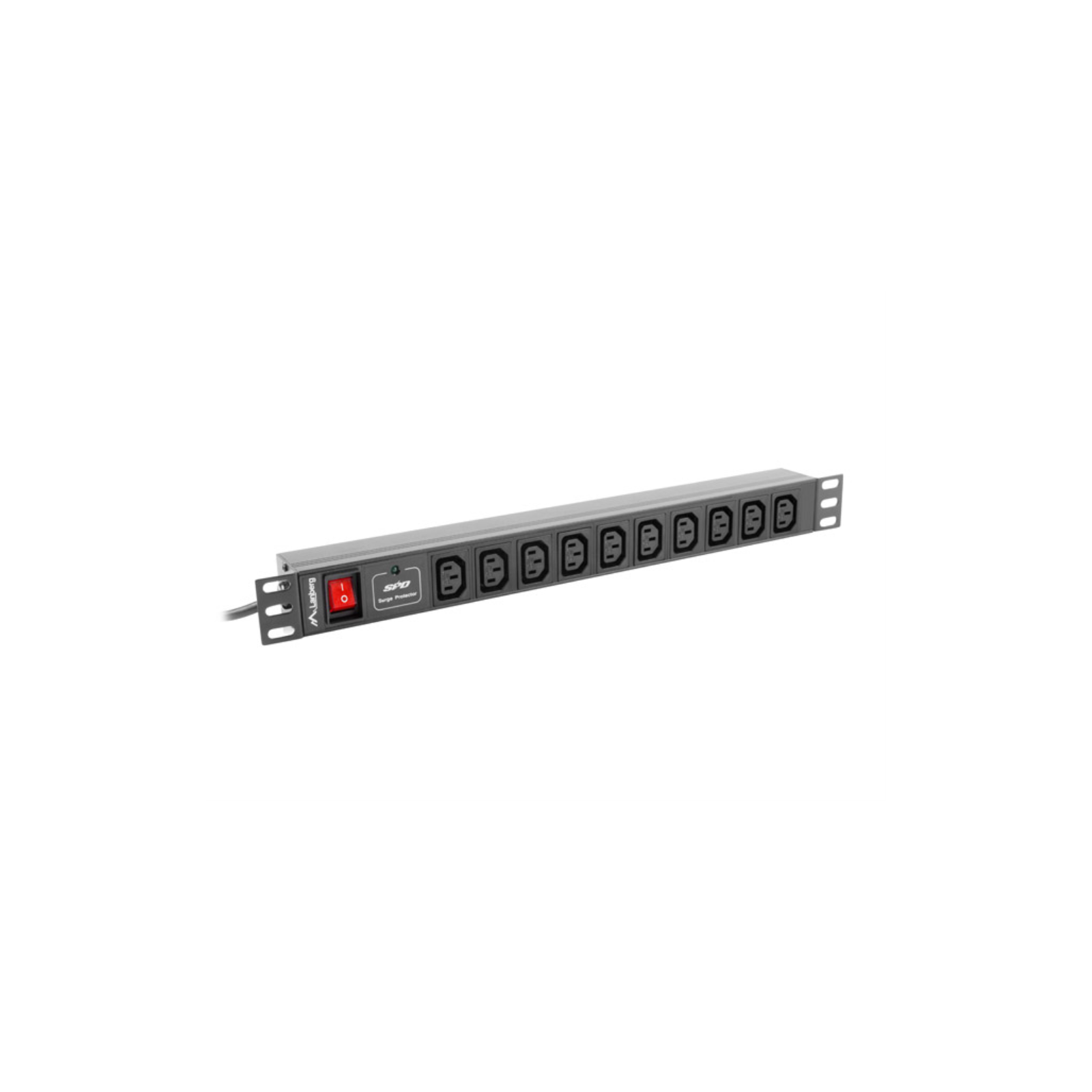 REGLETA LANBERG 1U 10A RACK 19 10X SOCKET NEGRO 2M