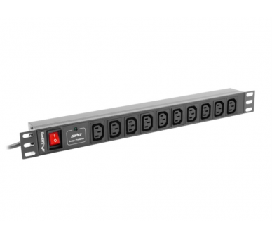 REGLETA LANBERG 1U 10A RACK 19 10X SOCKET NEGRO 2M