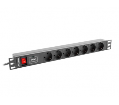 REGLETA LANBERG 1U 16A RACK 19 7X SOCKET NEGRO 2M