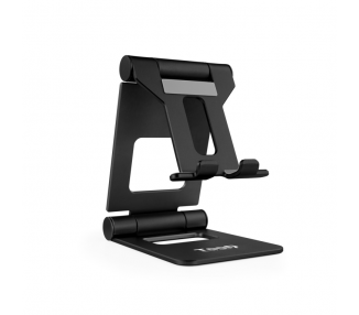 SOPORTE SOBREMESA TOOQ PARA TELEFONO TABLET PLEGABLE SLIM NEGRO