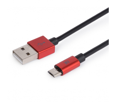 CABLE MAILLON PREMIUM MICRO USB 24 ALUMINIO ROJO 1M