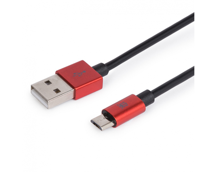 CABLE MAILLON PREMIUM MICRO USB 24 ALUMINIO ROJO 1M