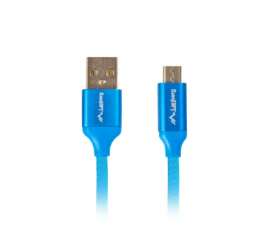 CABLE USB LANBERG 20 MACHO MICRO USB MACHO QUICK CHARGE 30 18M AZUL