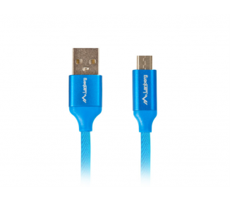 CABLE USB LANBERG 20 MACHO MICRO USB MACHO QUICK CHARGE 30 18M AZUL