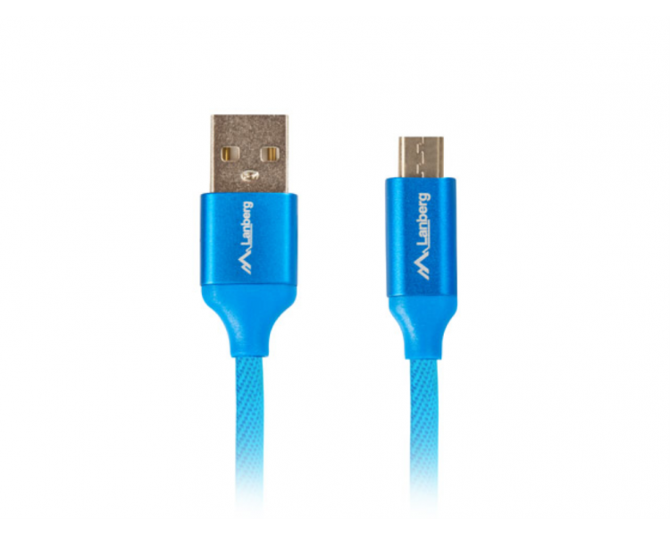 CABLE USB LANBERG 20 MACHO MICRO USB MACHO QUICK CHARGE 30 18M AZUL