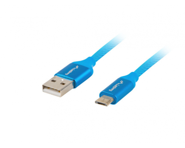 CABLE USB LANBERG 20 MACHO MICRO USB MACHO QUICK CHARGE 30 1M AZUL