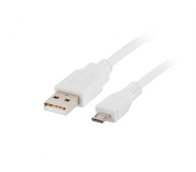 CABLE USB LANBERG 20 MACHO MICRO USB MACHO 1M BLANCO