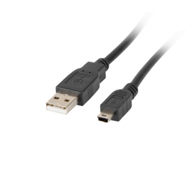 CABLE USB LANBERG 20 MACHO MINI USB MACHO 18M NEGRO