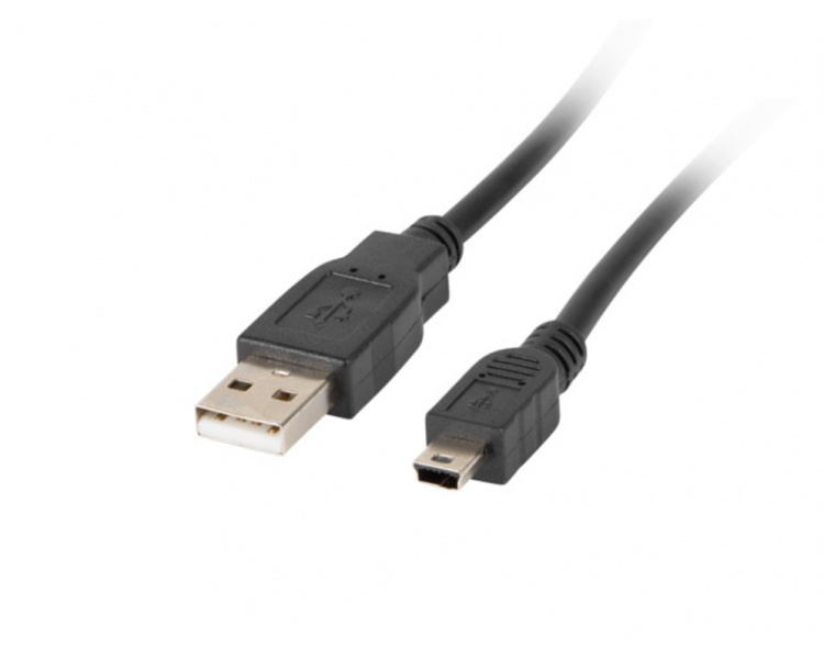 CABLE USB LANBERG 20 MACHO MINI USB MACHO 18M NEGRO