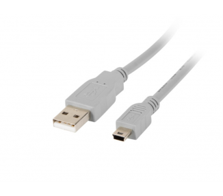 CABLE USB LANBERG 20 MACHO MINI USB MACHO 18M GRIS