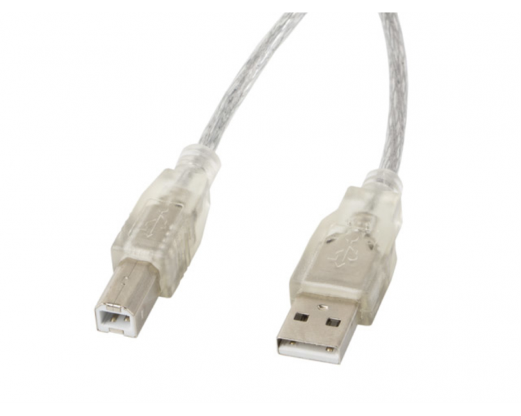 CABLE IMPRESORA LANBERG USB MACHO USB MACHO FERRITA 3M TRANSPARENTE