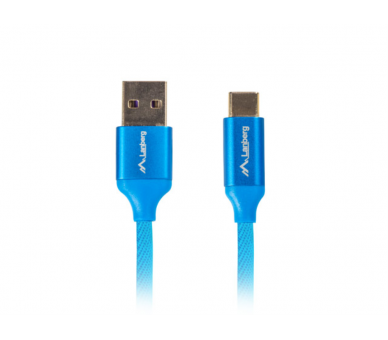 CABLE USB LANBERG 20 MACHO USB C MACHO QUICK CHARGE 30 05M AZUL