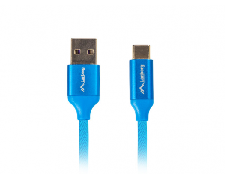 CABLE USB LANBERG 20 MACHO USB C MACHO QUICK CHARGE 30 05M AZUL