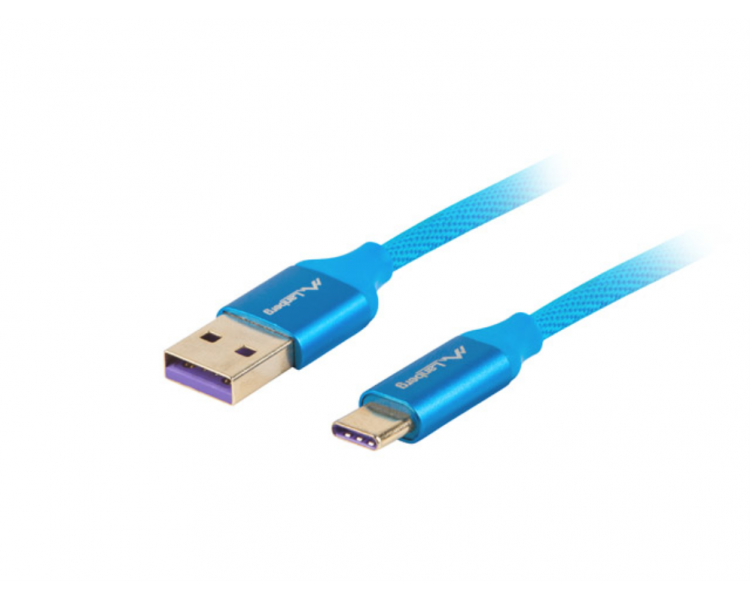 CABLE USB LANBERG 20 MACHO USB C MACHO 5A 1M AZUL