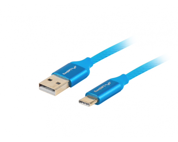 CABLE USB LANBERG 20 MACHO USB C MACHO QUICK CHARGE 30 1M AZUL