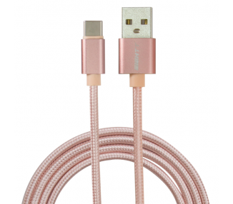 CABLE EIGHTT USB 20 A TYPE C 1M TRENZADO DE NYLON ROSA